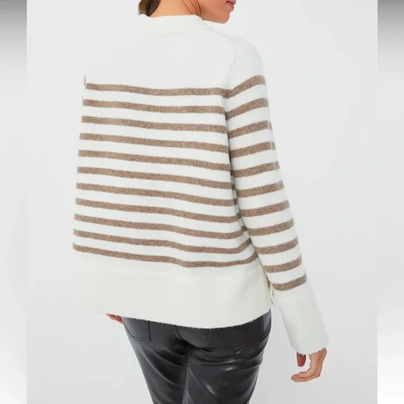 Cream and Tan Stripe Bonnie Sweater